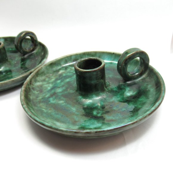 Green Pottery Candle Holders - Picture 15 of 16